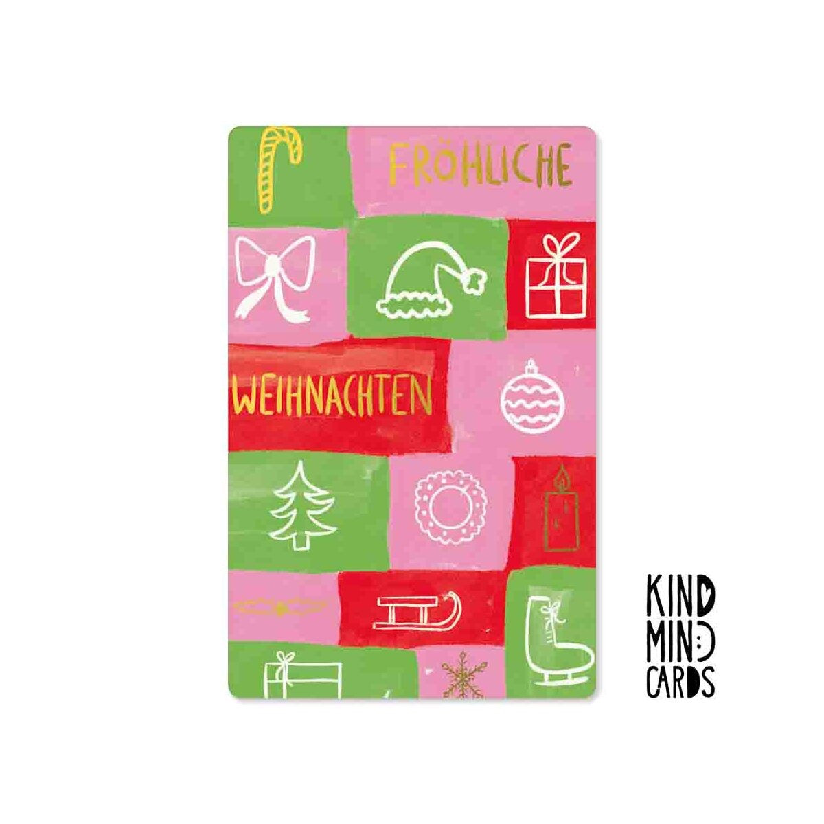 Kind Mind Card "Fijne Kerstdagen Kleurrijk"