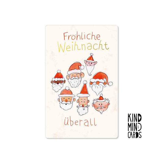 Kind Mind Card "Vrolijk Kerstfeest overal gezichten"