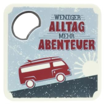 Untersetzer mit Flaschenöffner "Abenteuer"