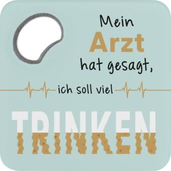Untersetzer mit Flaschenöffner "Arzt"