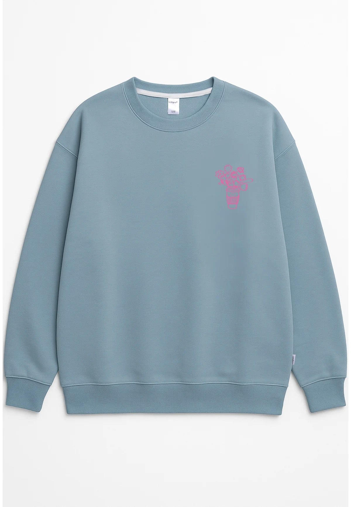 Sweatshirt voor volwassenen Let Love Bloom lichtblauw