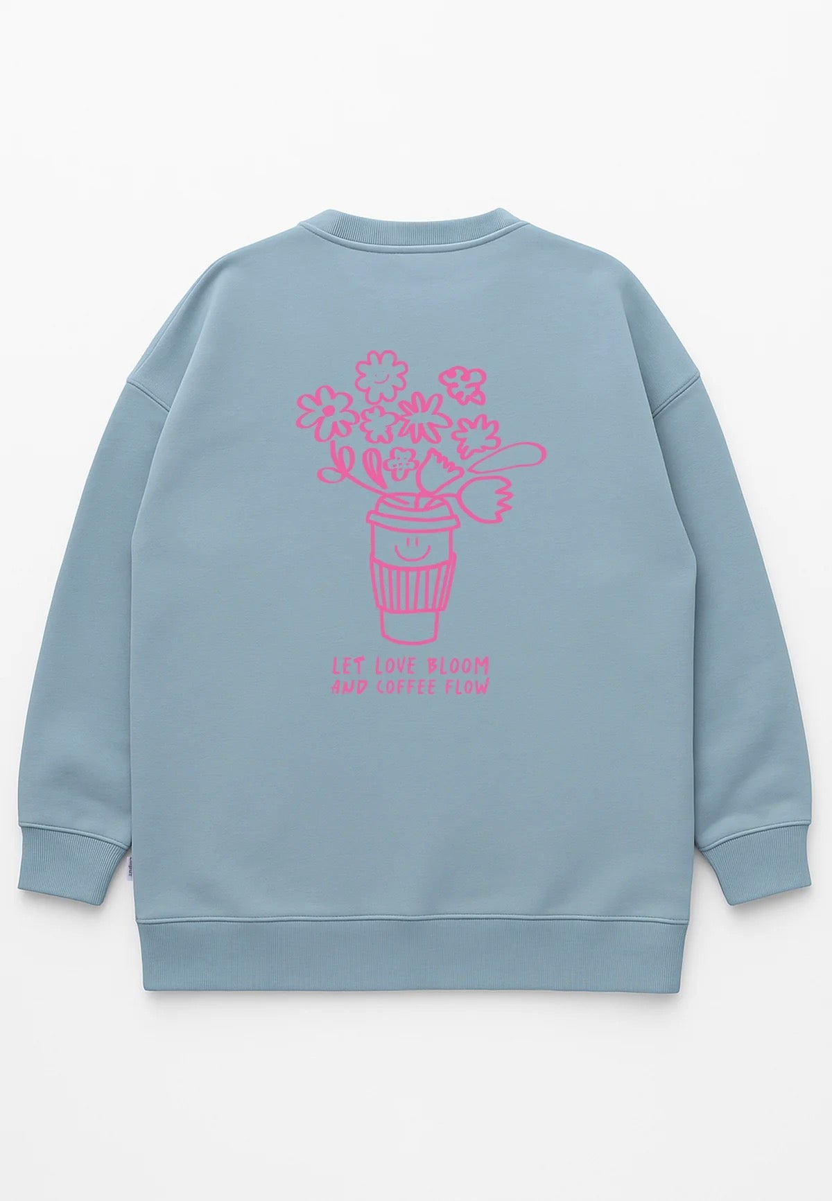 Sweatshirt voor volwassenen Let Love Bloom lichtblauw