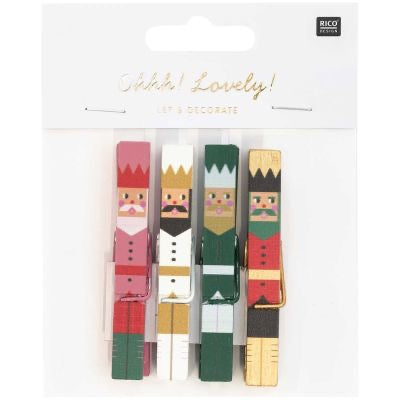 DEKOKLAMMERN NUSSKNACKER MIX 7CM 4 STÜCK