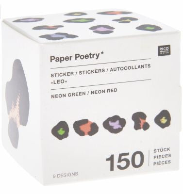 PAPER POETRY STICKER ACID LEO NEON Ø5,5CM 150 STÜCK