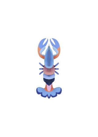 "Mini kreeft" - Maritieme papieren figuur