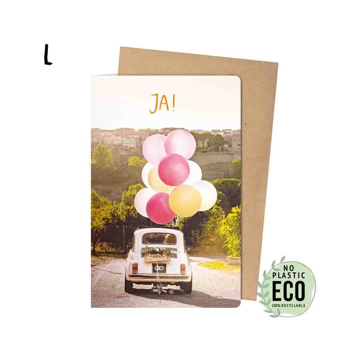 KIND MIND GREETING L „JA“ – Luftballon-Auto