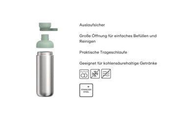Mepal Vita Edelstahl Trinkflasche 500 ml - verschiedene Farben