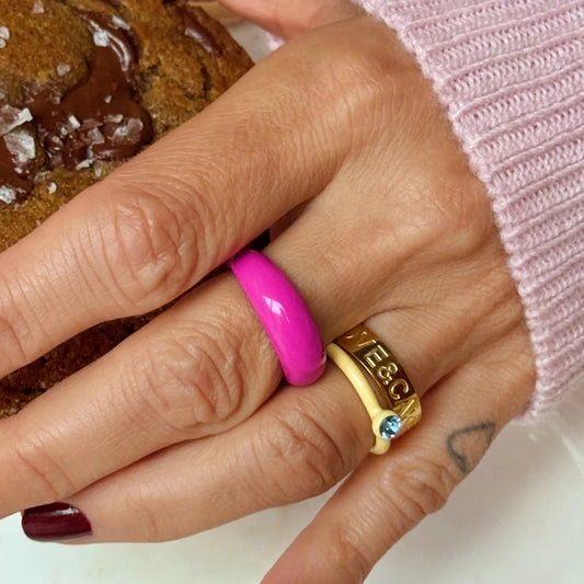 LULU Copenhagen Color Ring Chunky – Electric Fuchsia Pink 🩷