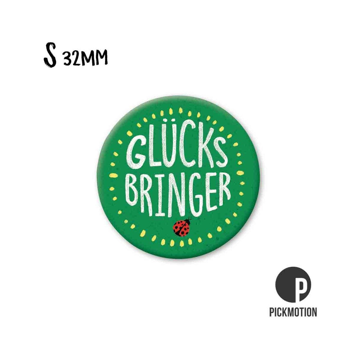 Magnet round 32mm "Lucky Charm Green"