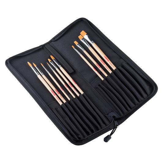 TALENS ART CREATION Oil & acrylic brush set polyester | 10 Pinsel + Organizer