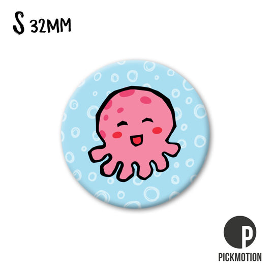 Magneet rond 32 mm "Cute Jellyfish"