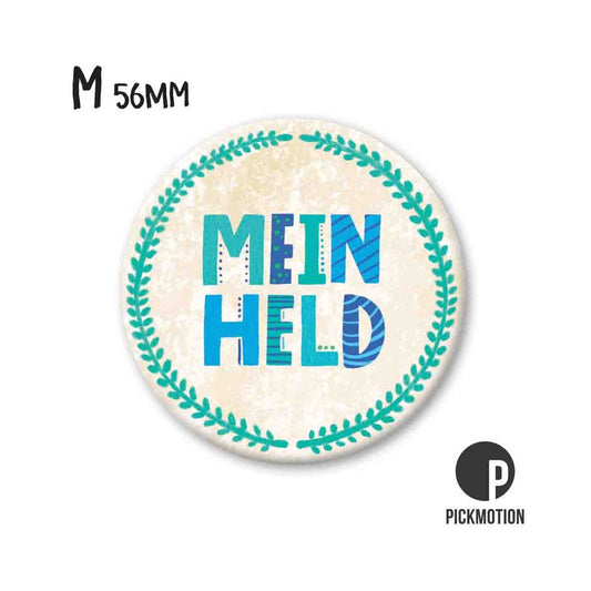 Magneet rond 56 mm "Mijn held"