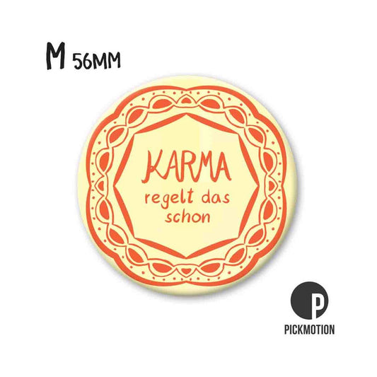 Magnet rund 56mm "Karma regelt das schon"