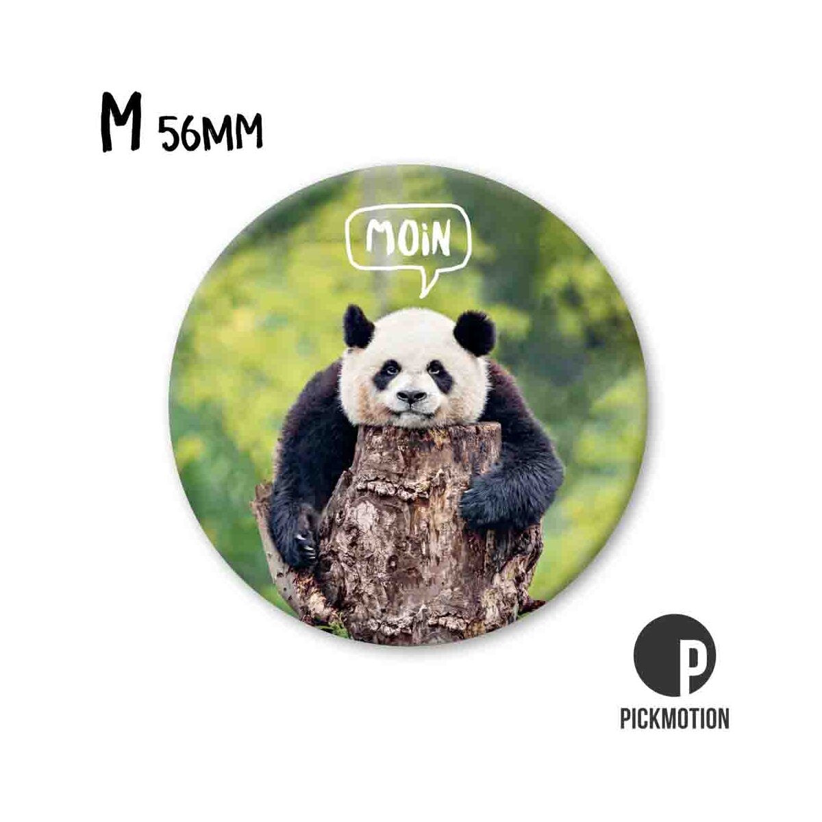 Magneet rond 56 mm "Moin Pandabeer"