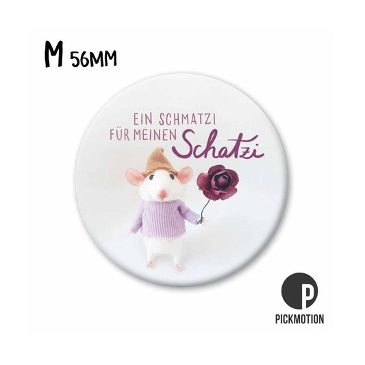 Magneet rond 56mm "Knuffel voor mijn liefje"