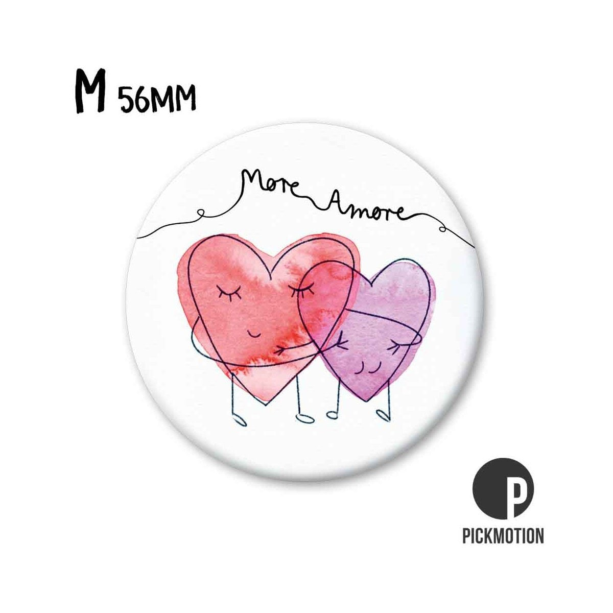 Button magnet 56mm "More Amore Hearts"