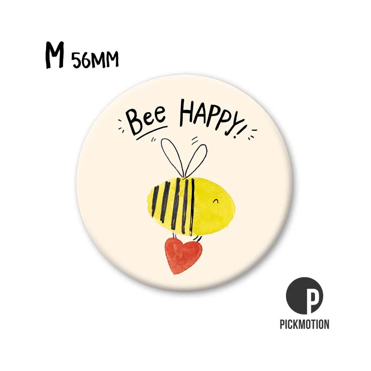Magnet rund 56mm "Bee Happy"