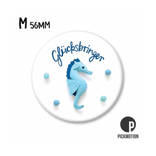 Magnet rund 56mm "Glücksbringer Seepferdchen"