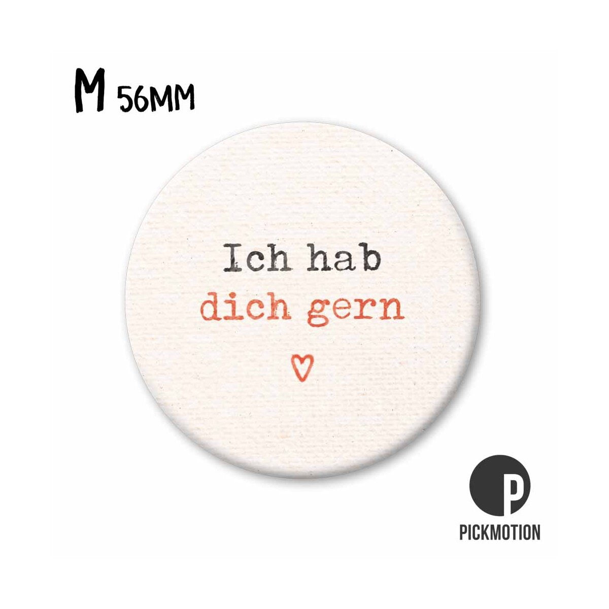 Magneet rond 56 mm "Ik vind je lief"