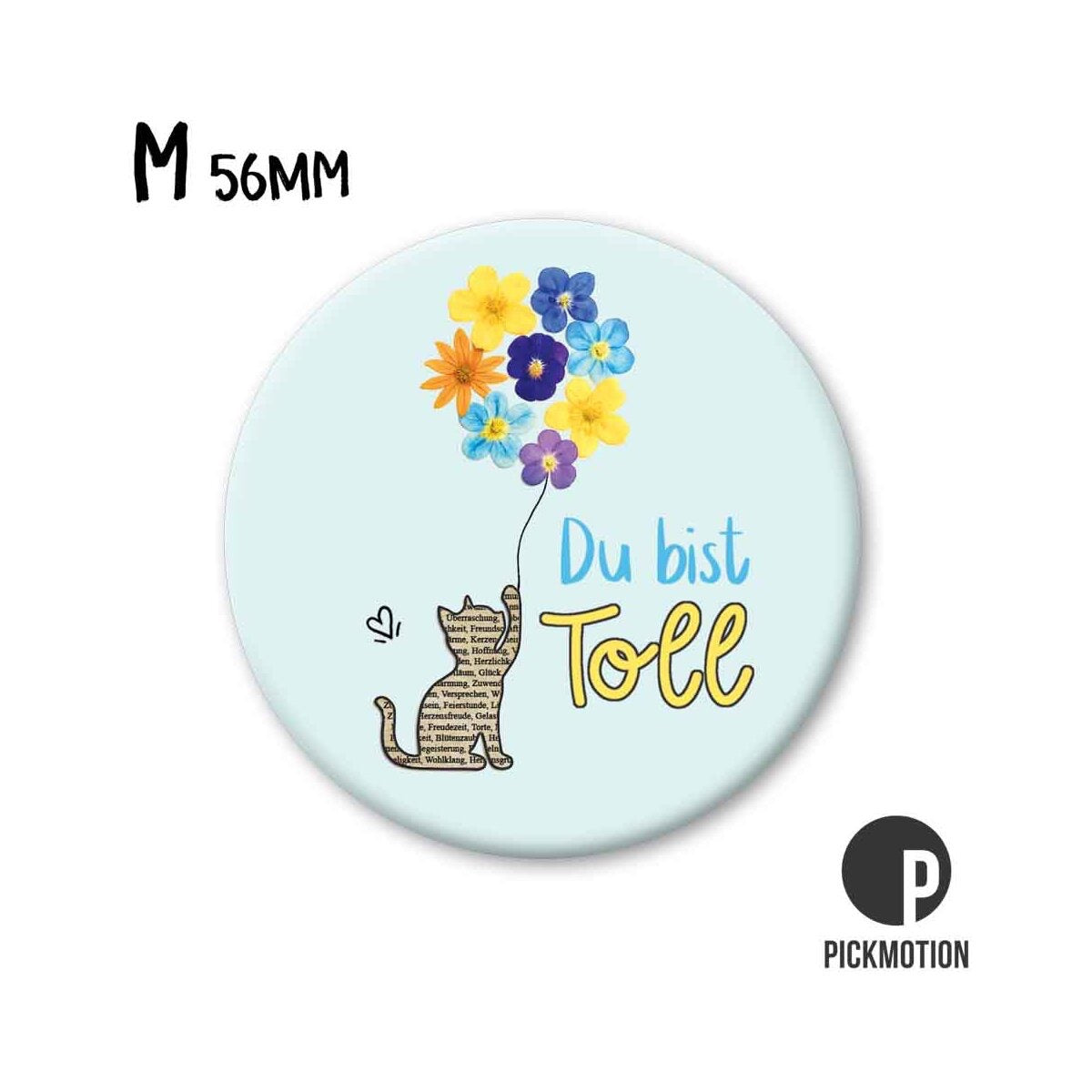 Magnet rund 56mm "Du bist toll Katze Ballon"