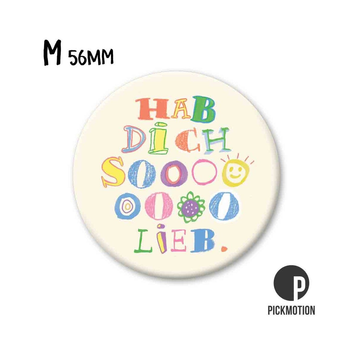 Magneet rond 56 mm "Ik hou zooooo veel van je"