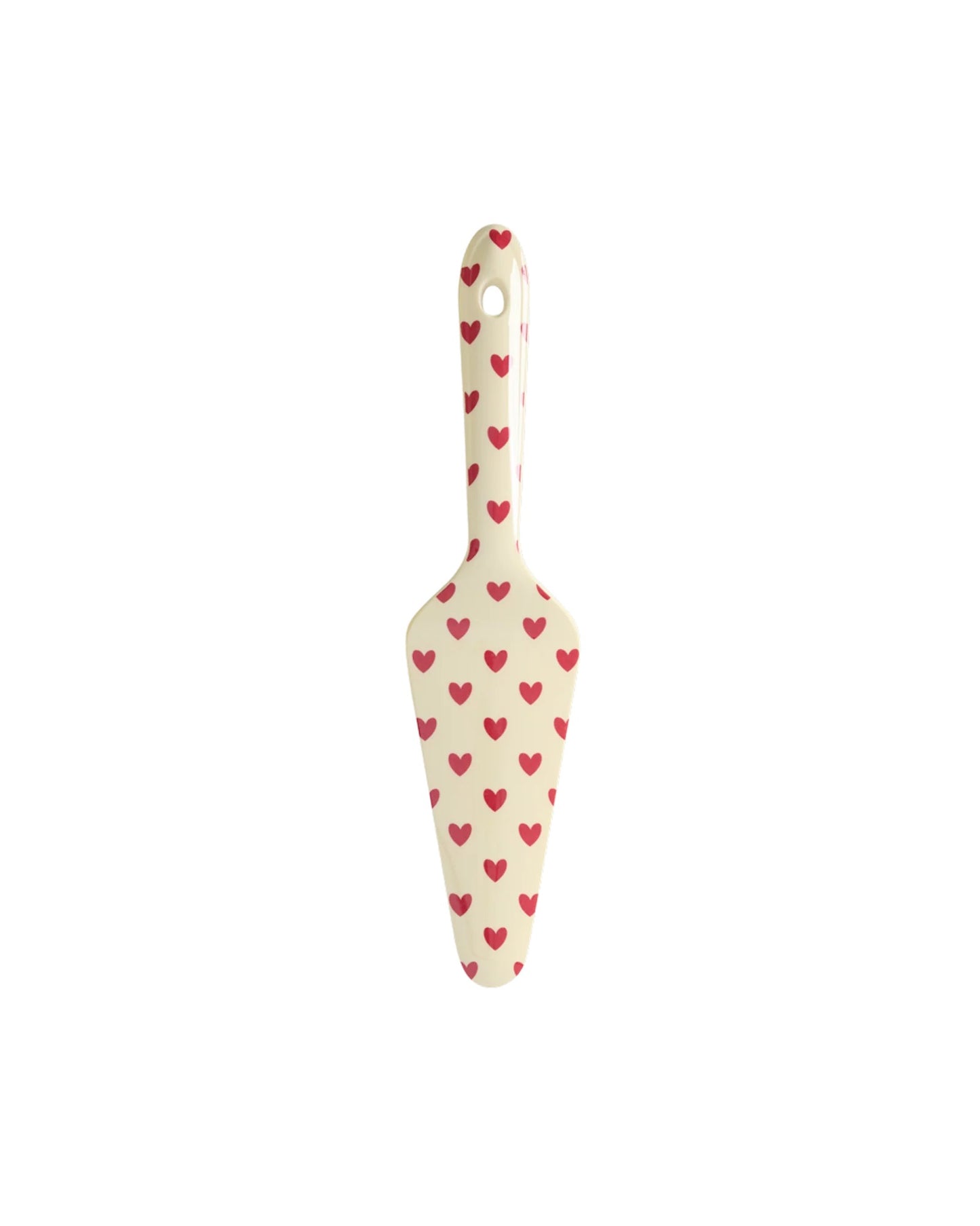 Rice Melamine Taartschep - Crème - Favorite Heart Print