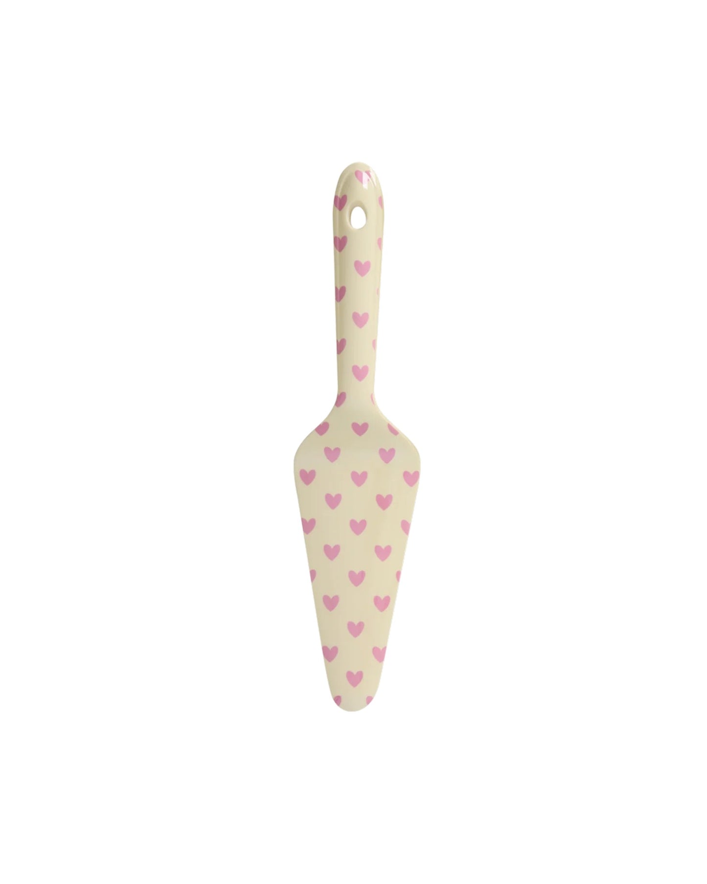 Rice Melamine Taartschep - Crème - Favorite Heart Print