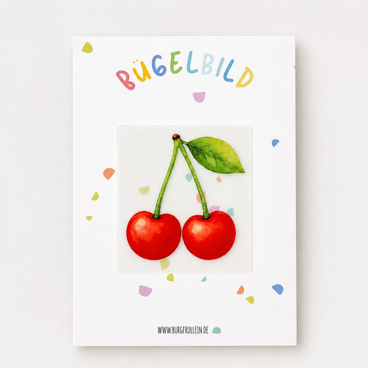 Bügelbild "Kirsche" zum Aufbügeln (A6)