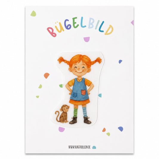 Bügelbild "Pippi" zum Aufbügeln (A6)