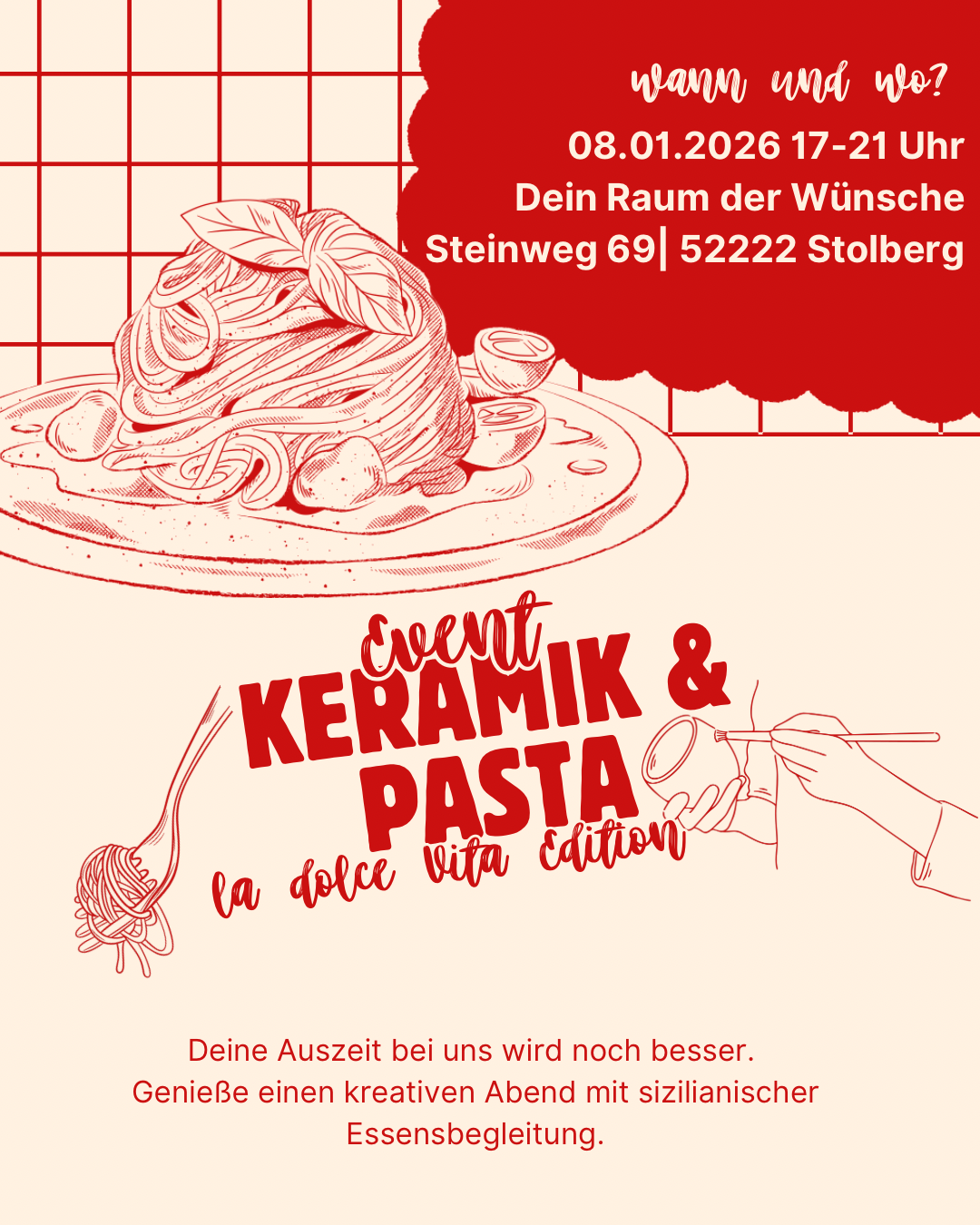 Keramik & Pasta -La dolce vita-Edition 8.01.2026 17-21 Uhr
