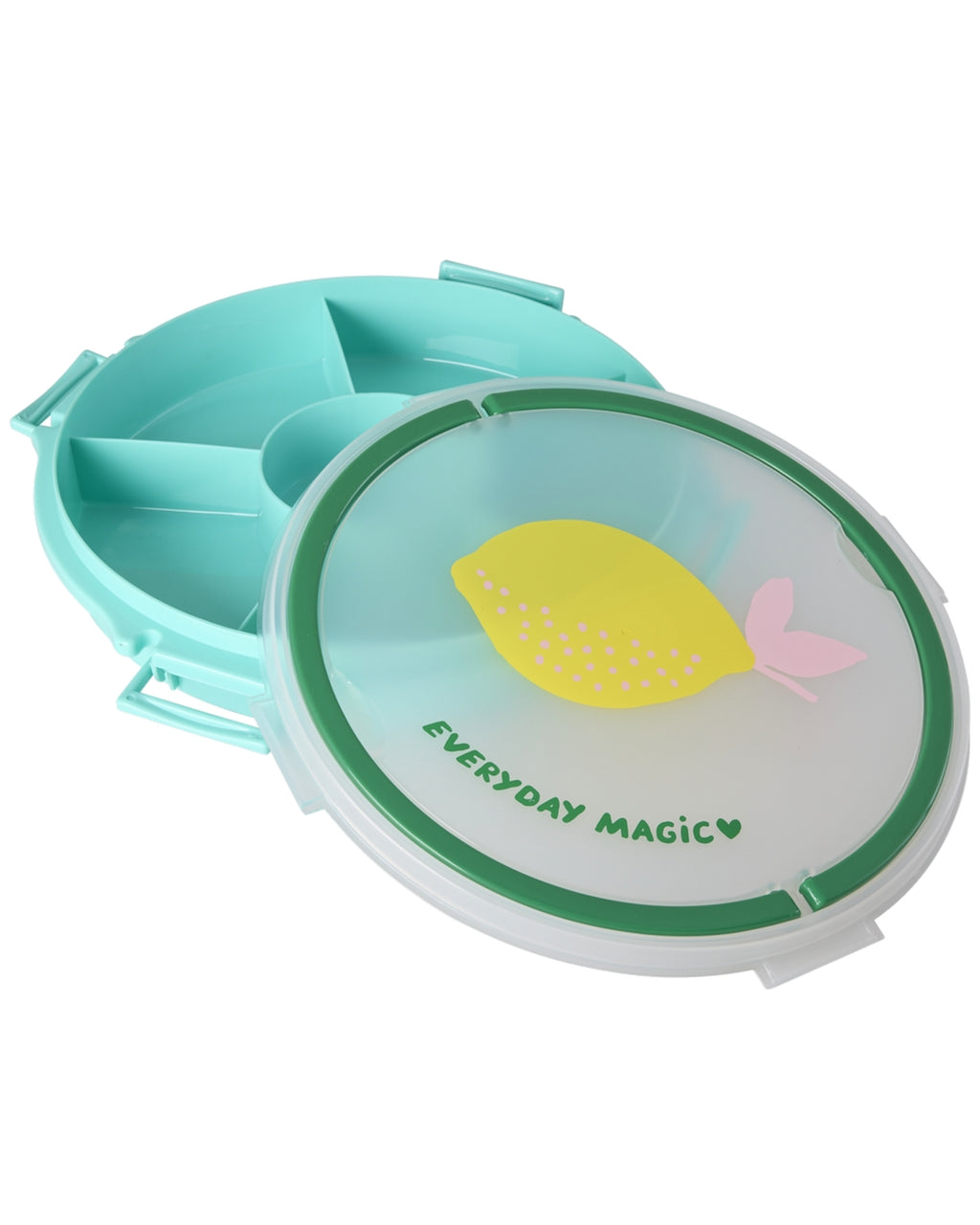 🍋 Serving Tray with Handle – Mint & Lemon Print