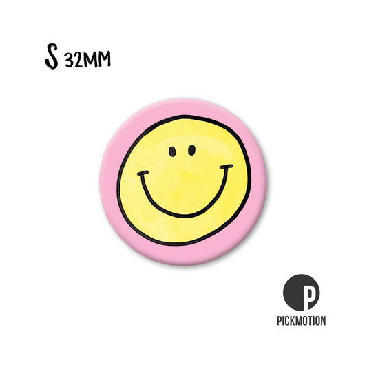 Magnet rund 32mm "Smiley gelb"