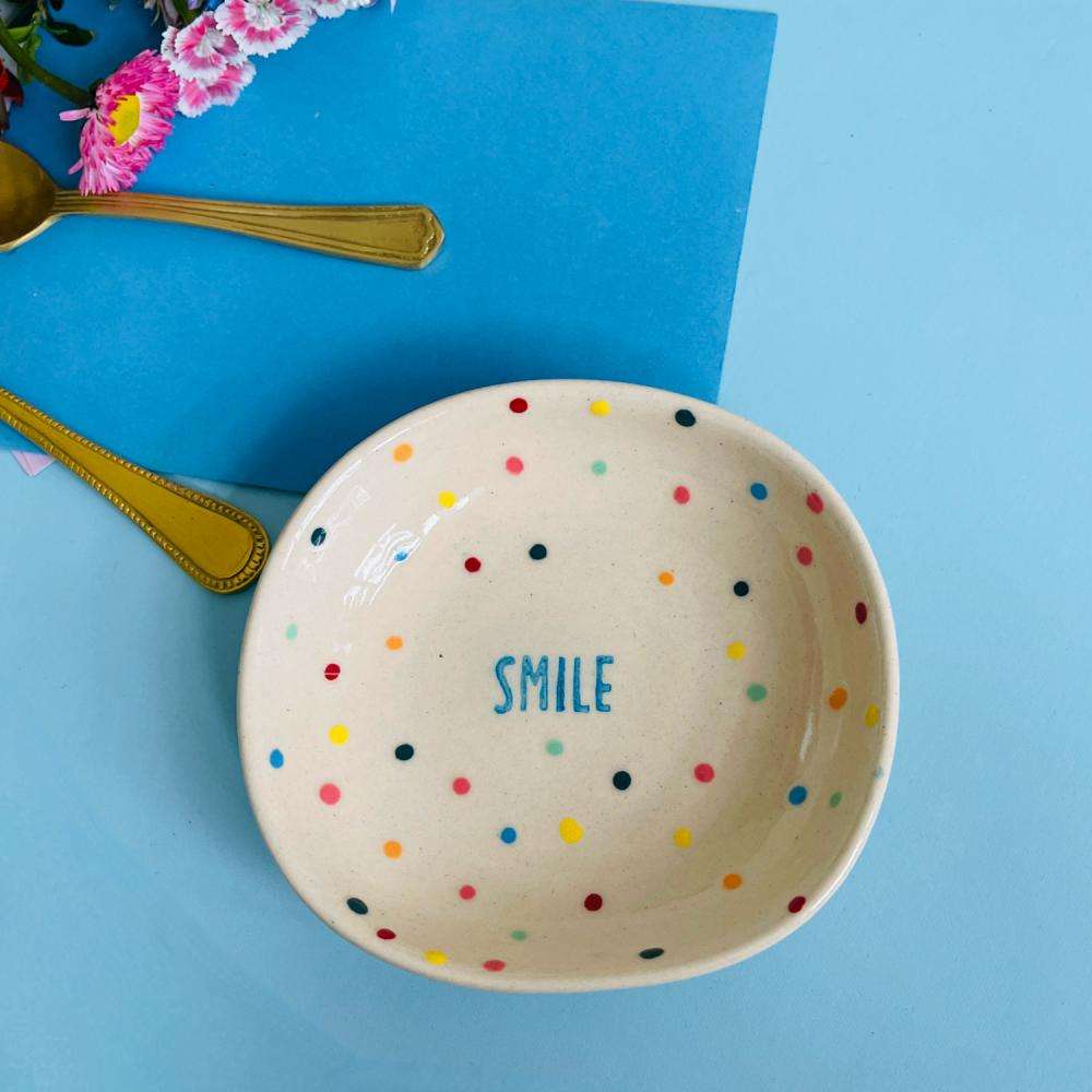 Teller Keramik S smile dots