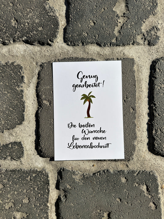 Genug gearbeitet- Postkarte