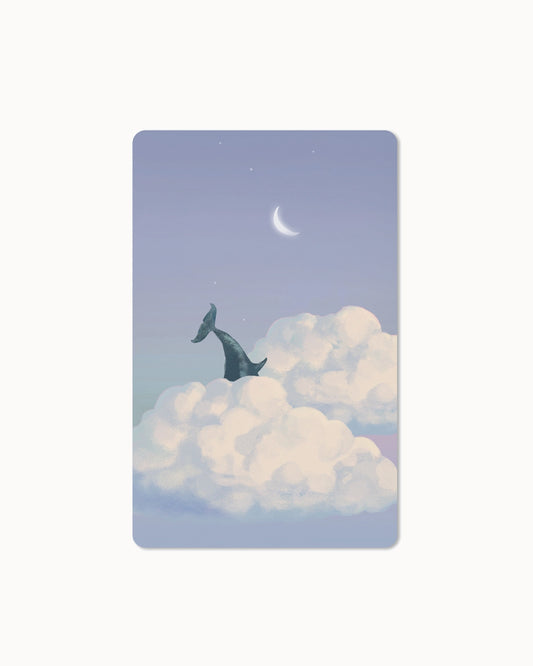 Lunacard Ansichtkaart "Wal en wolken"