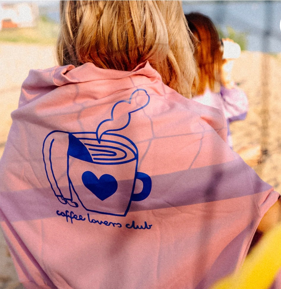 Sweater Big Coffee Lover op oudroze