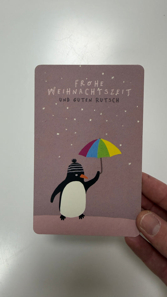 Lunacard Postkarte "Pinguin Weihnachten"