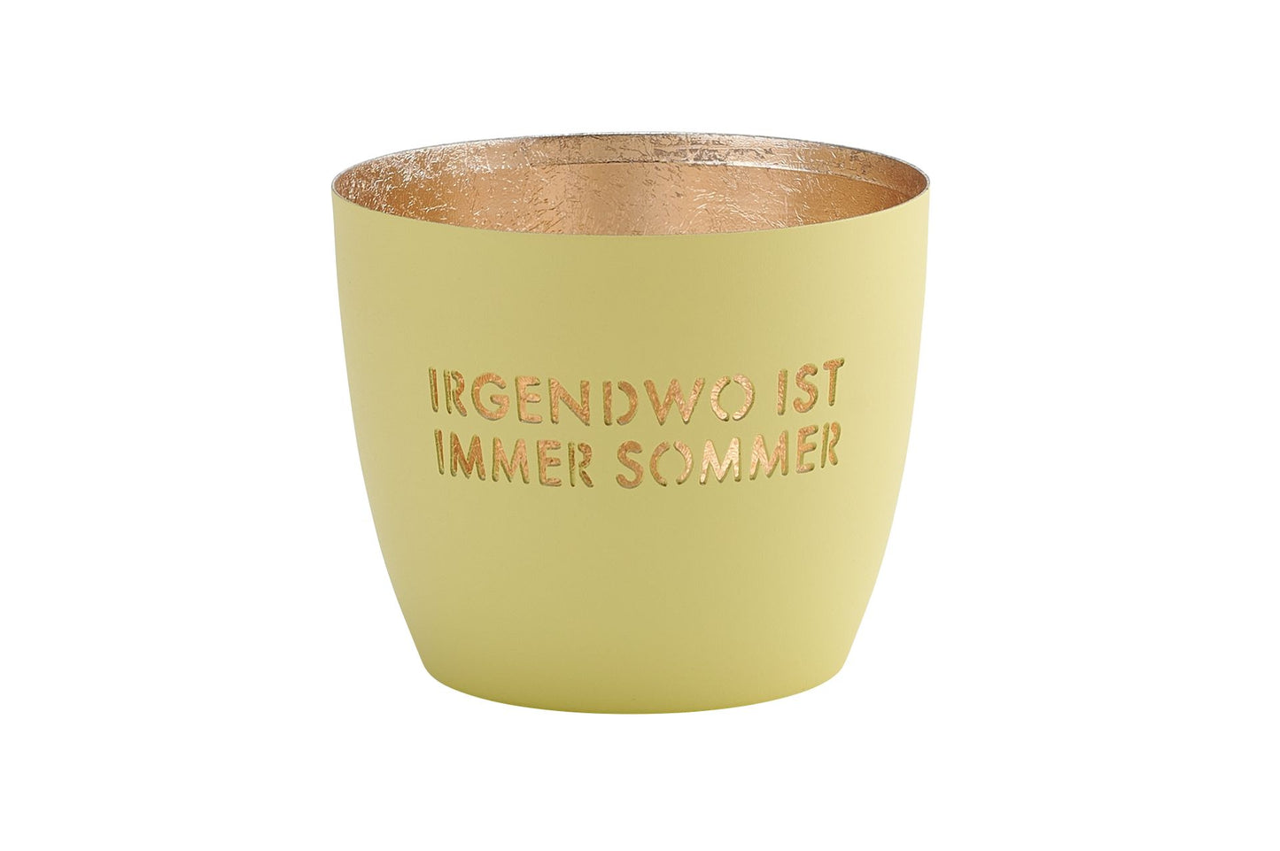 Lantern "It's always summer somewhere" pastel yellow/gold