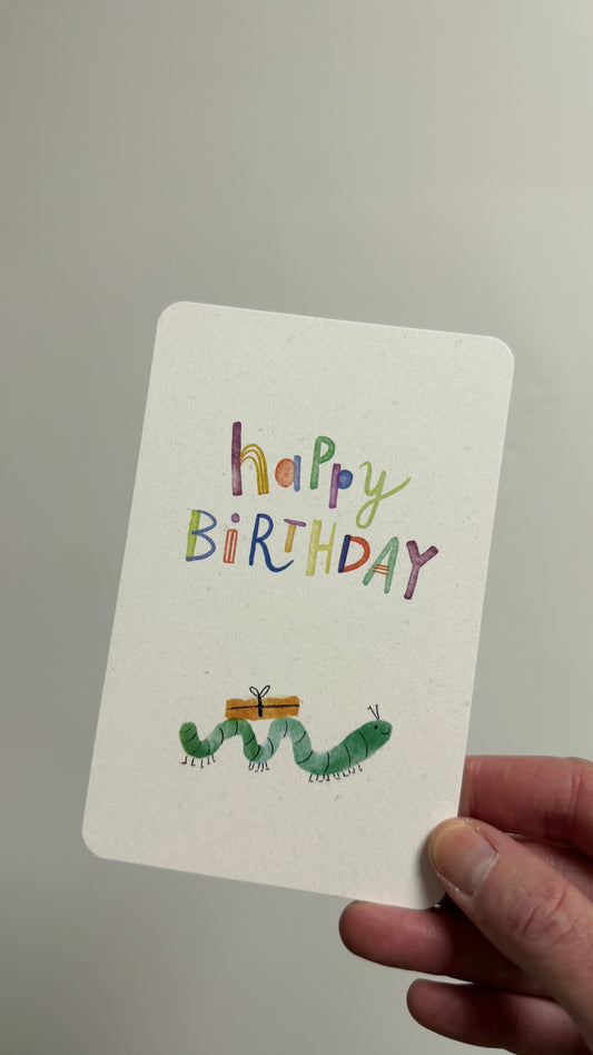 Kind Mind Card "Fijne Verjaardag Worm"