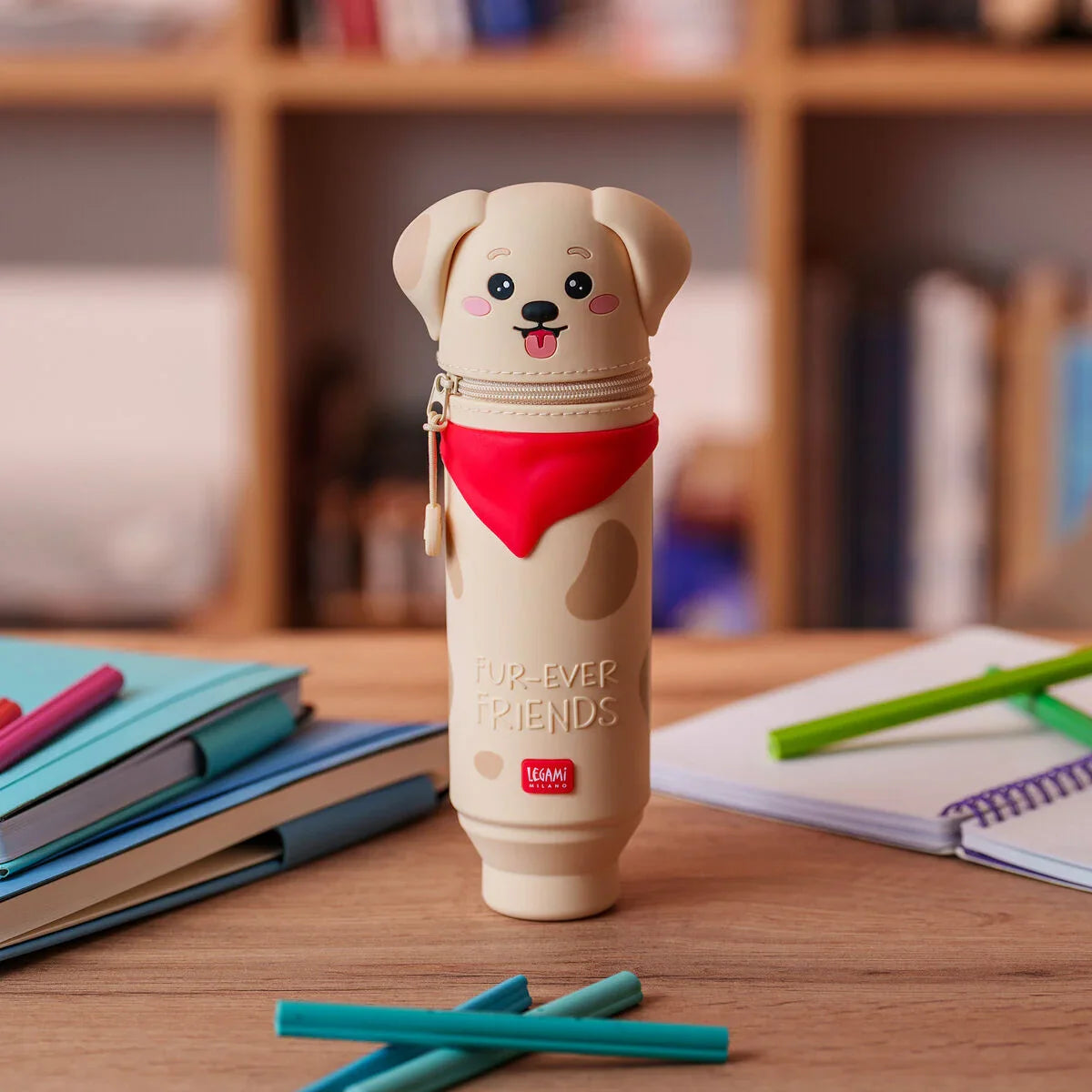 2-in-1 Kawaii Federmäppchen "Golden" mit Hunde-Motiv von Legami (limitiert)