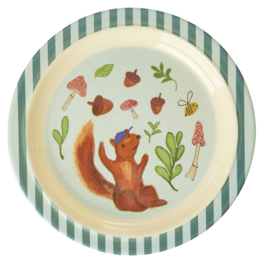 Kinderteller Blau "Happy Forest Print"