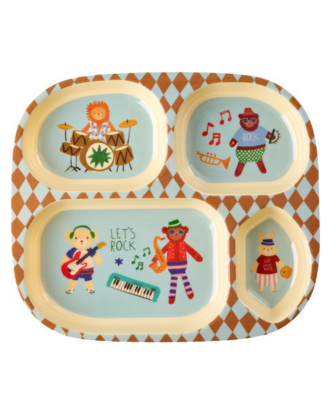 RICE Kids 4 Room Plate – Music Band Blue 🎵💙