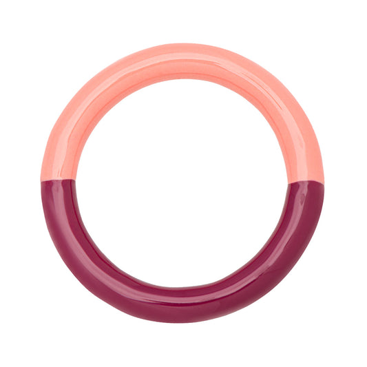 LULU Copenhagen Double Color Ring – Burnt Coral / Plum