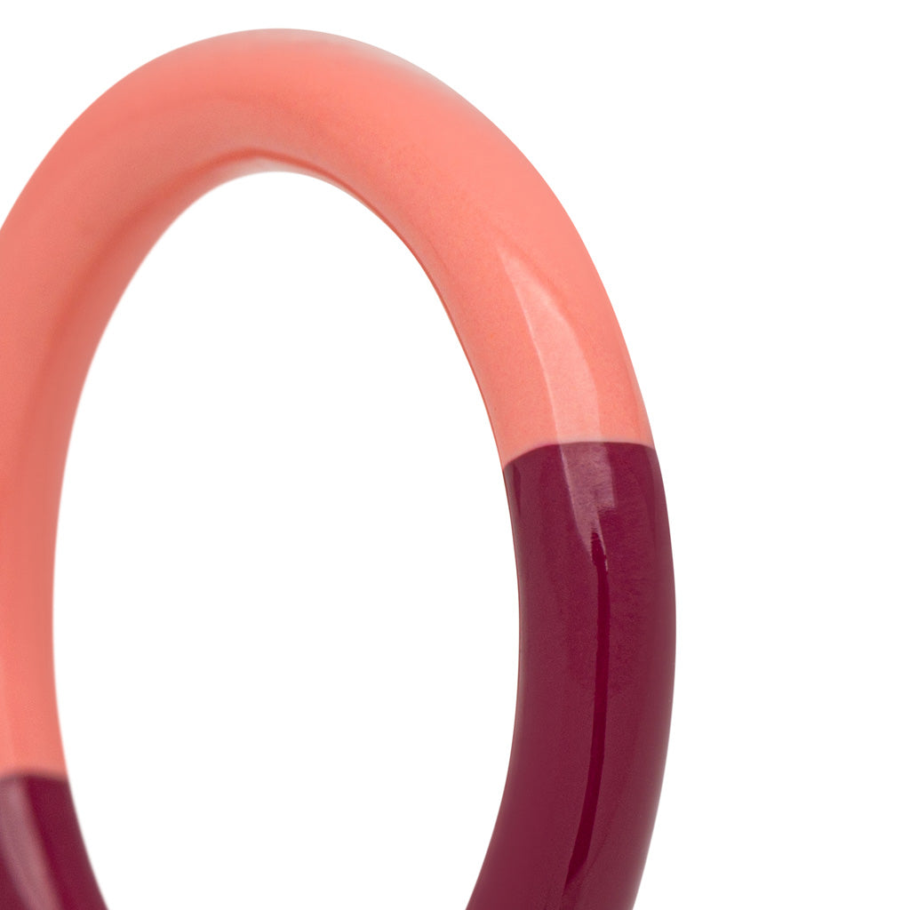 LULU Copenhagen Double Color Ring – Burnt Coral / Plum