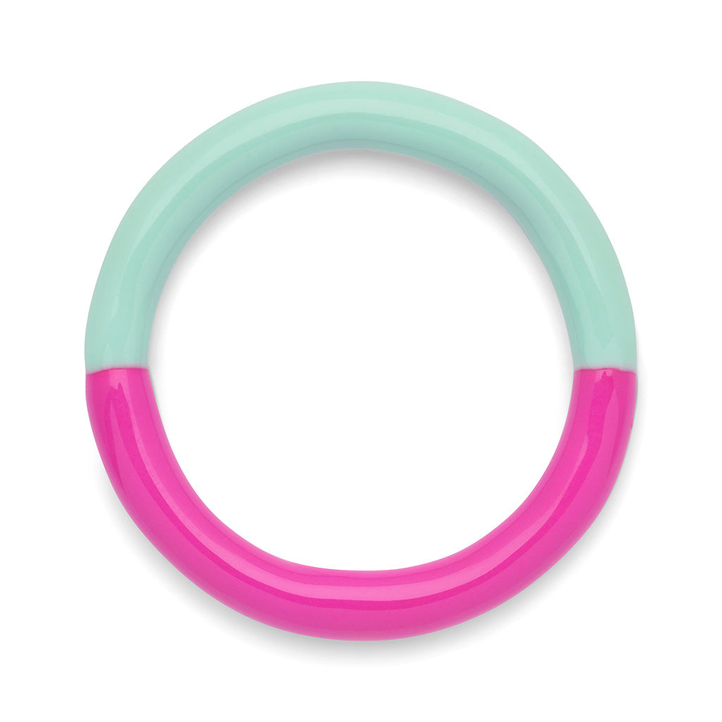 LULU Copenhagen Double Color Ring – Electric Fuchsia Pink / Mint