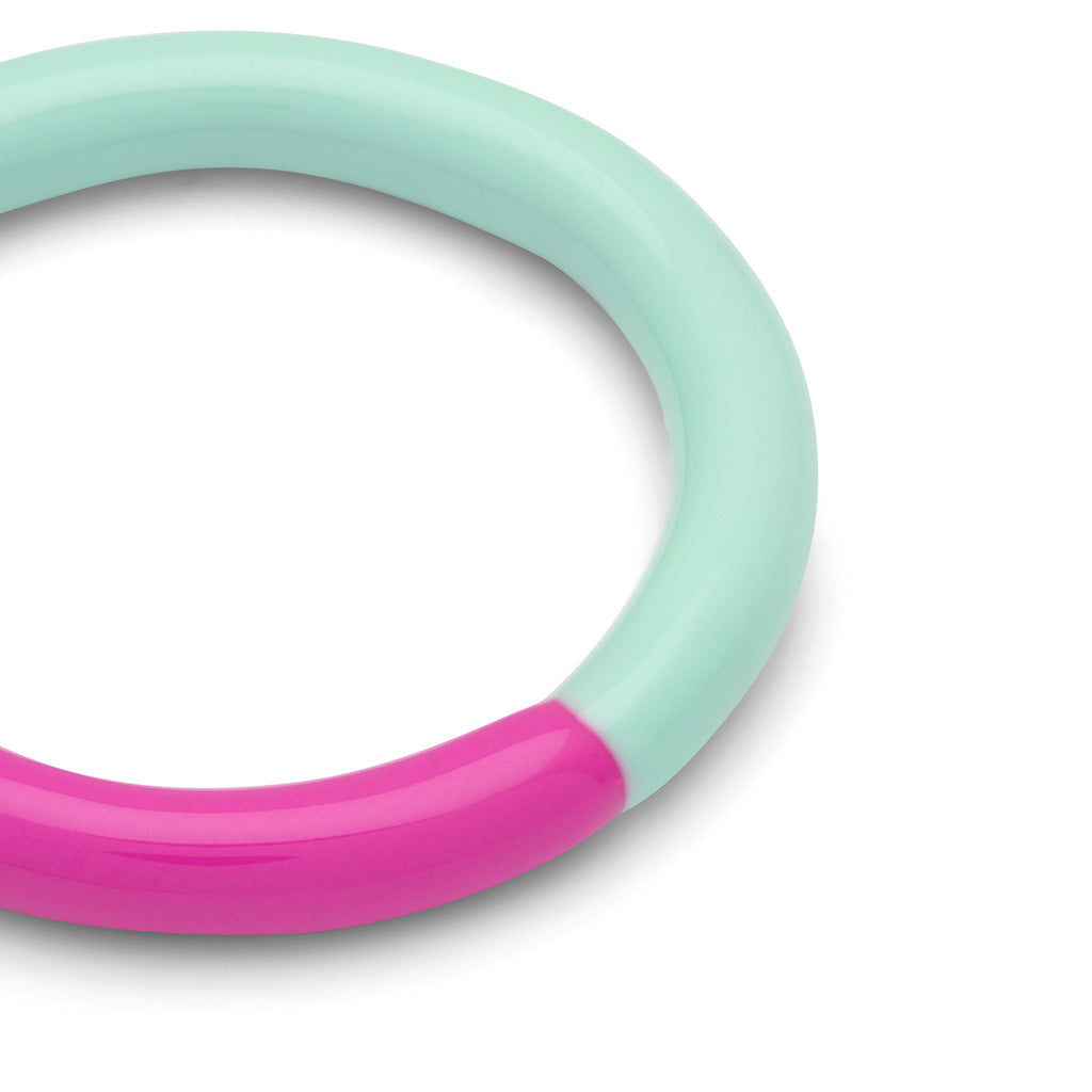 LULU Copenhagen Double Color Ring – Electric Fuchsia Pink / Mint