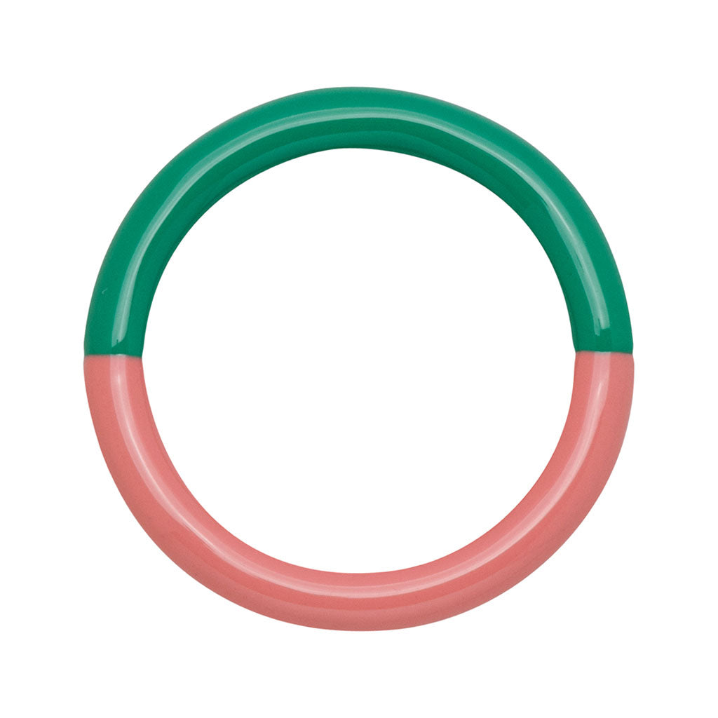 LULU Copenhagen Double Color Ring – Light Green / Burnt Coral