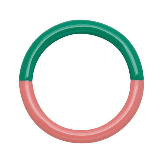 LULU Copenhagen Double Color Ring – Light Green / Burnt Coral