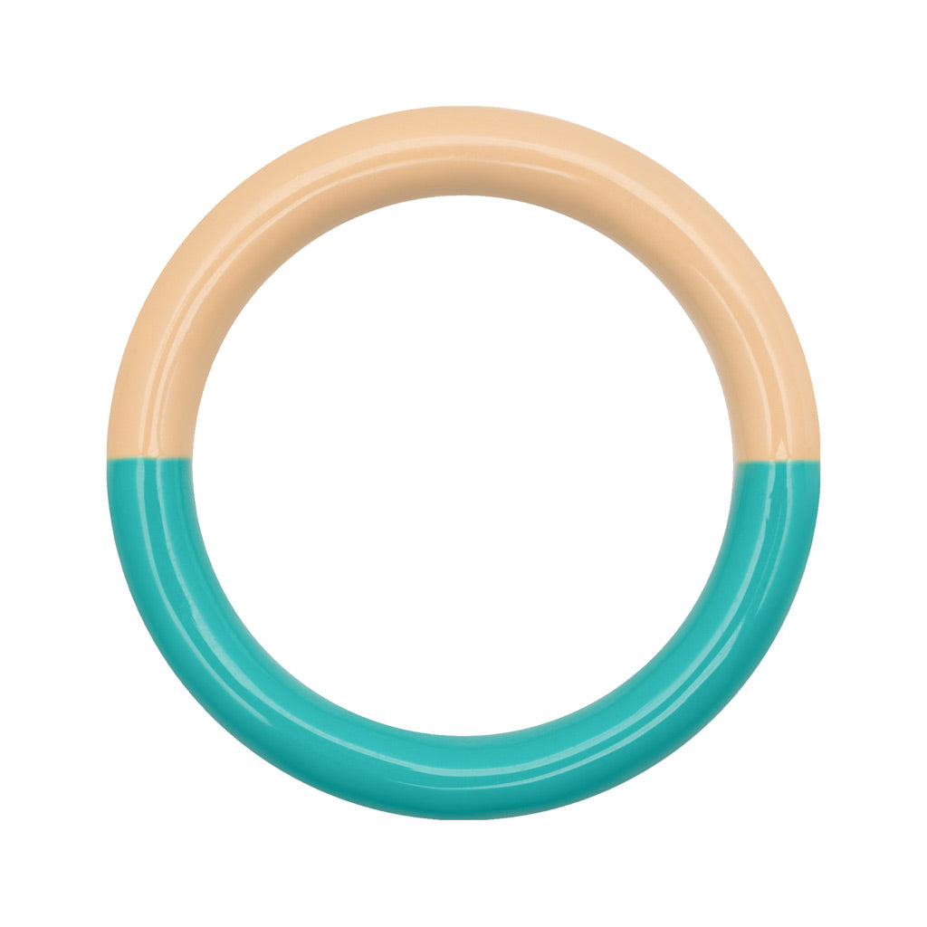 LULU Copenhagen Double Color Ring – PETROL-BUTTERCREAM