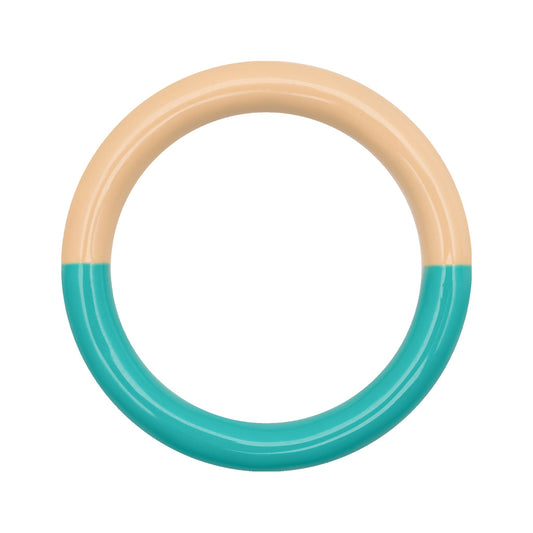 LULU Copenhagen Double Color Ring – PETROL-BUTTERCREAM